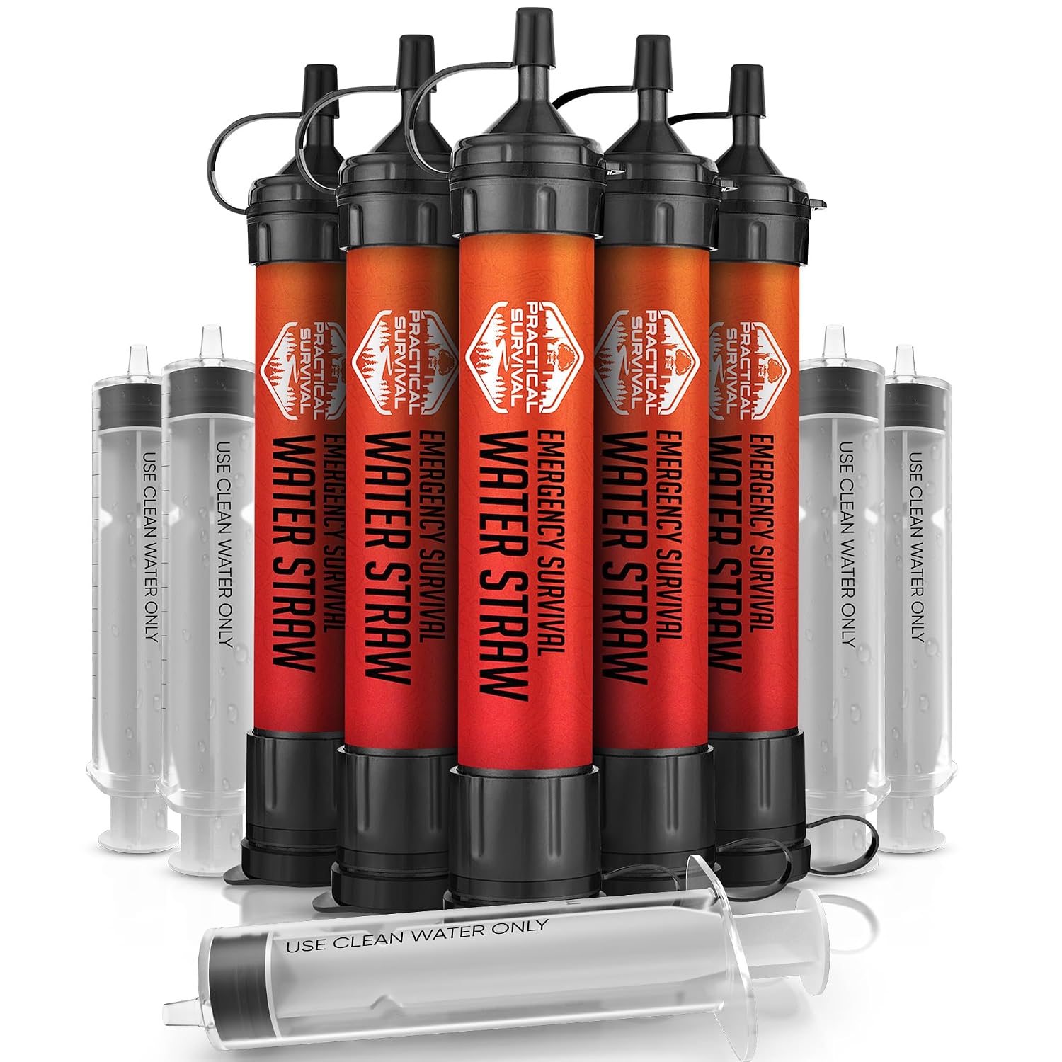 High-capacity trail filter straw